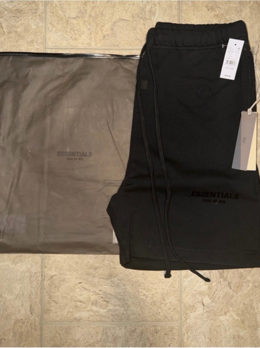ESSENTIALS Men's Black Jogger Sweatpants with Subtle Logo